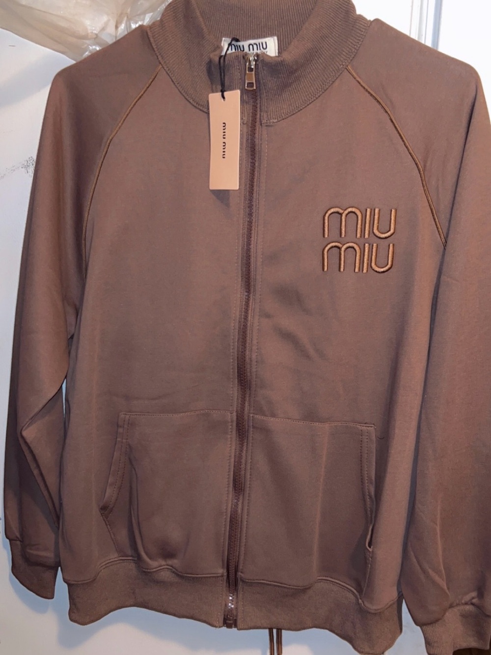 Miu Miu Brown Zip-Up track suit